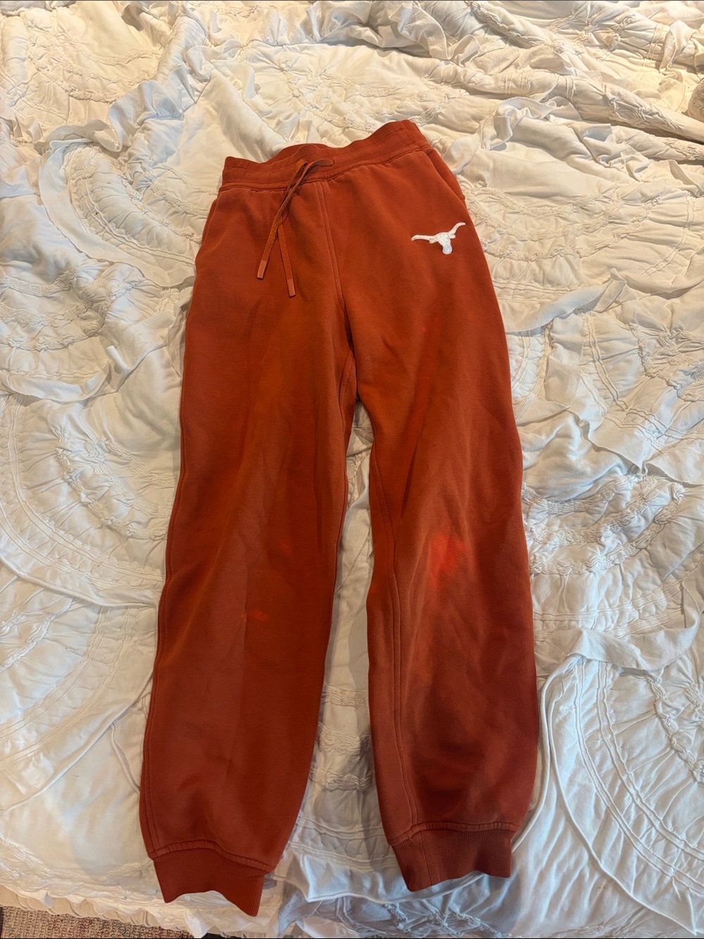 Lululemon University Burnt Orange Fleece Joggers with Longhorn Embroidered Logo
